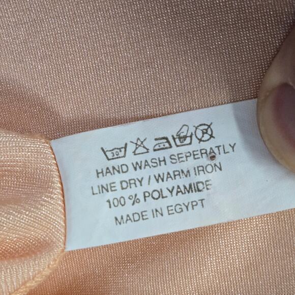 Olivia Lance Vpink  Satin Nightgown Lingerie Chemise L Slip Sheer 80s 90s Vtg - Picture 5 of 12